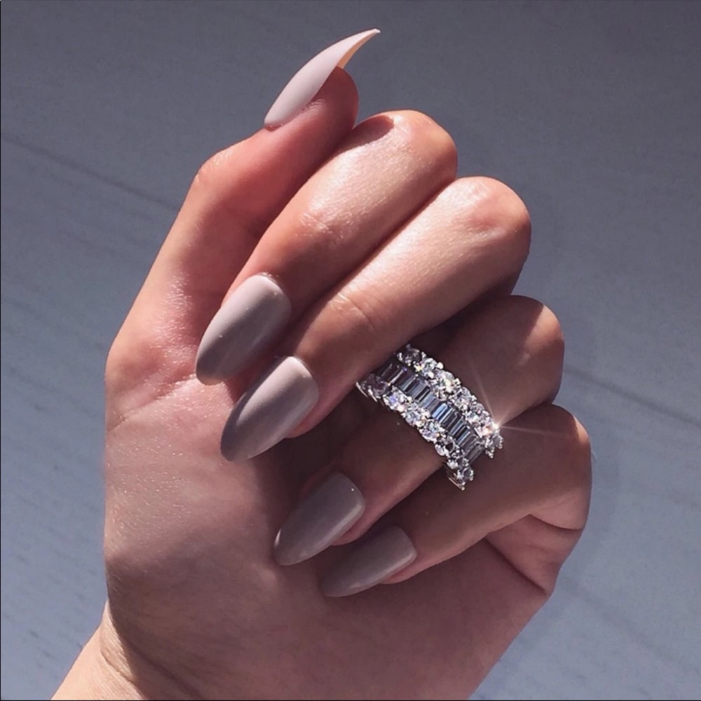 New Women 925 Silver Eternity Luxury Diamond Ring